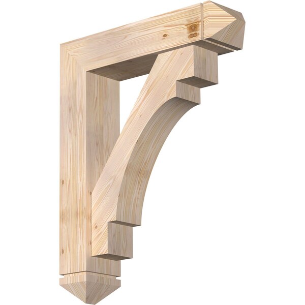 Ekena Millwork Merced Arts and Crafts Smooth Bracket w/ Offset Brace, Douglas Fir, 7 1/2"W x 32"D x 40"H BKT0806X32X40MRC03SDF - main